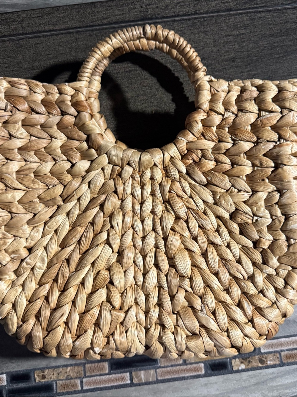 Coastal Woven Tote Bag | Natural Straw-Style Boho Beach Resort Handbag